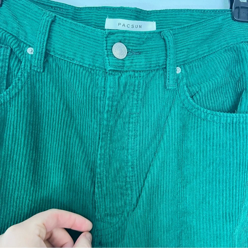 PacSun Dad Jeans Green Corduroy Size 28 Christmas Green Classic - Picture 4 of 7